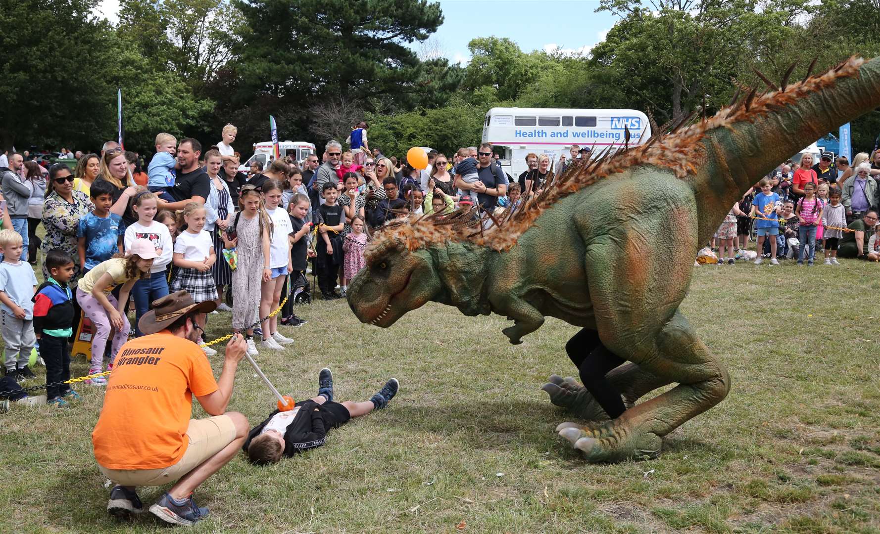 Roaming dinosaurs pleased the youngsters. Pics by Dartford Borough Council/ Andy Barnes Photography