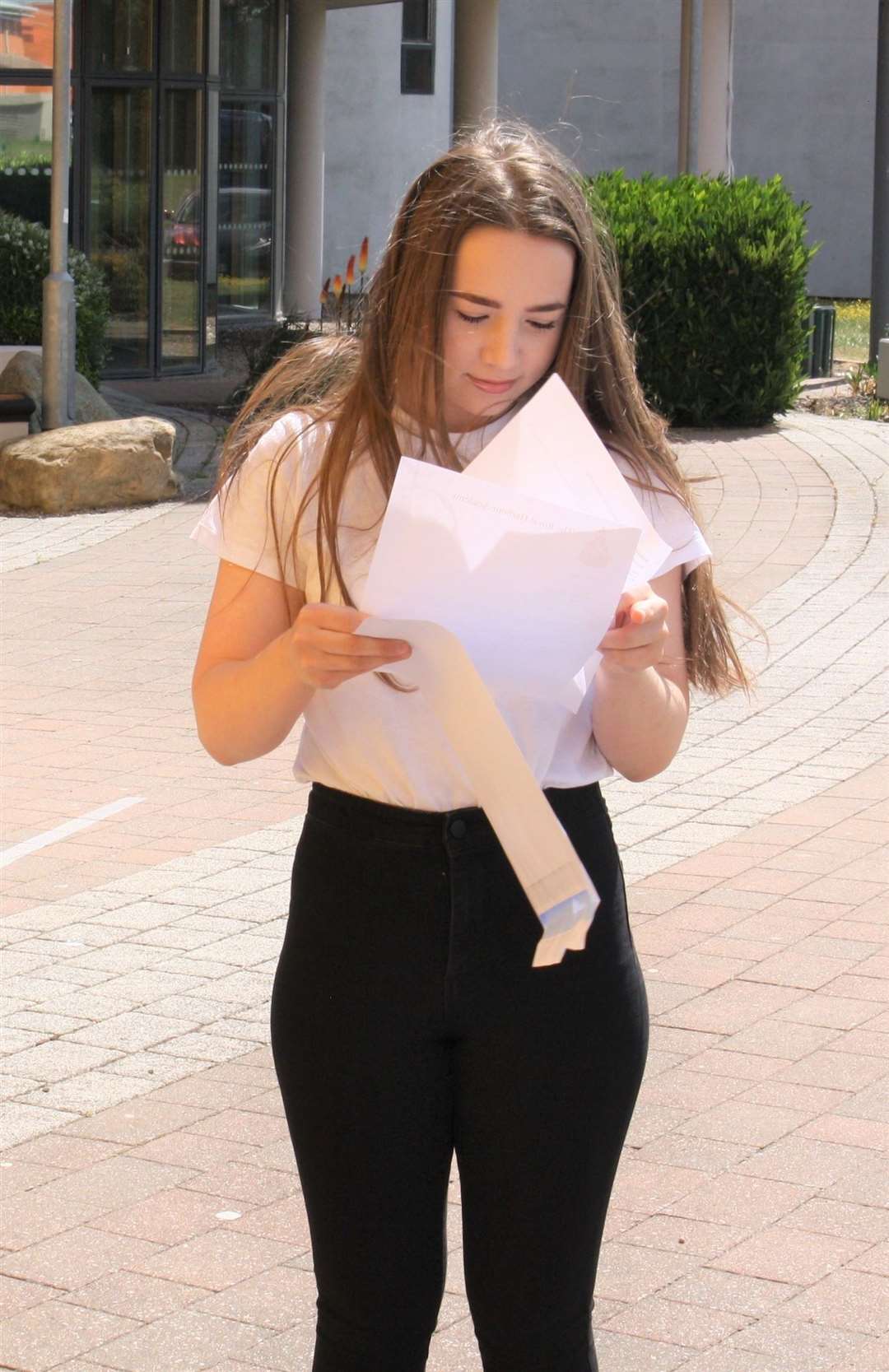 Raluca Ene opens her results at the Royal Harbour Academy in Ramsgate