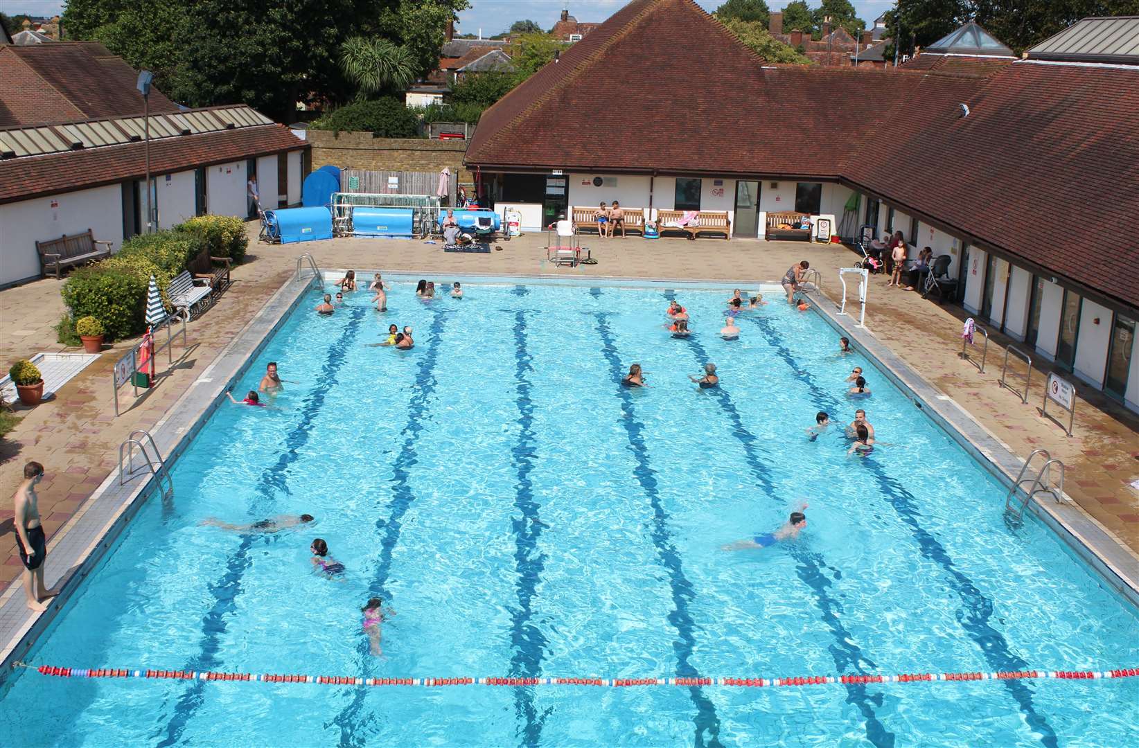 View of the outdoor pools from the top diving board. Picture: Poppy Boorman/Faversham Pools