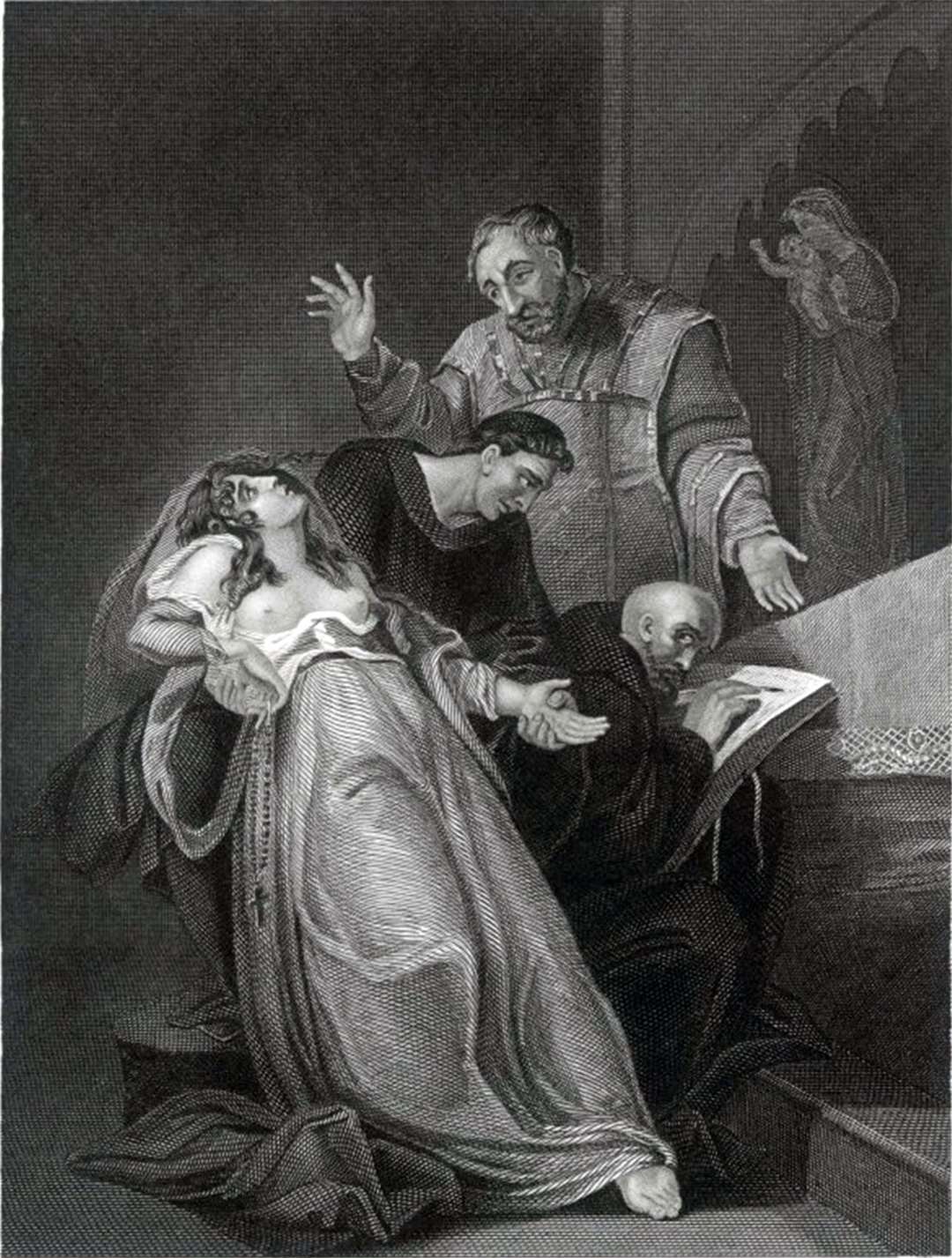 An engraving of Elizabeth Barton, by Thomas Holloway