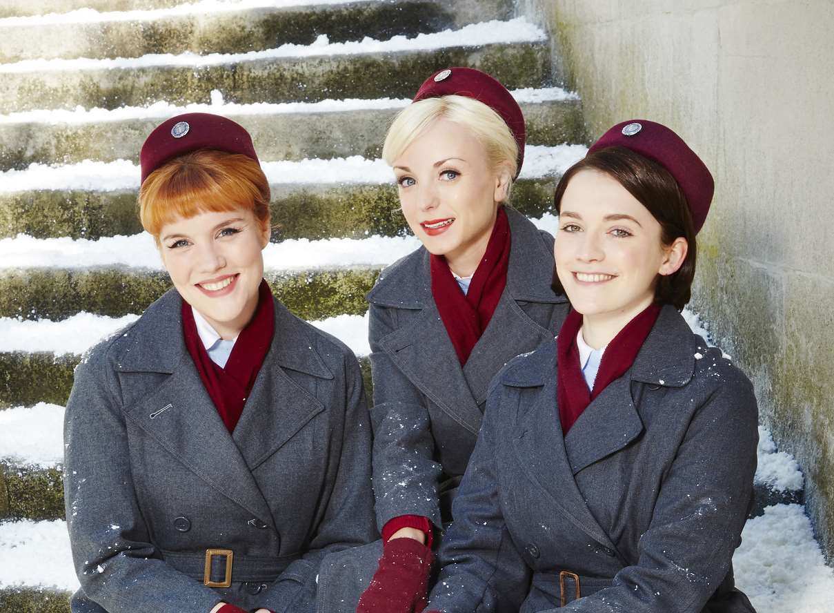 The midwives are back: Patsy Mount (Emerald Fennell), Trixie Franklin (Helen George) and Barbara Gilbert (Charlotte Ritchie).