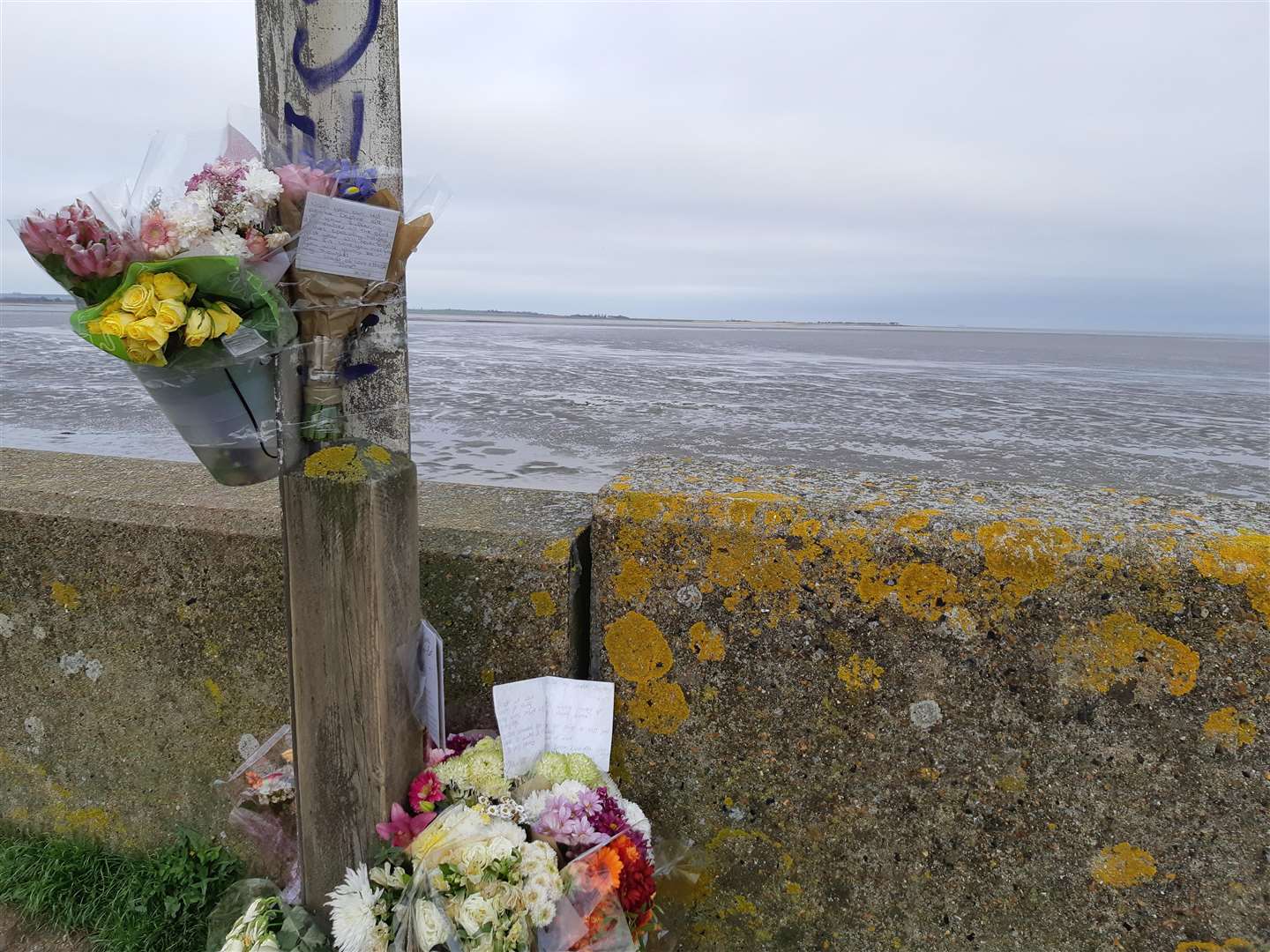 Tributes were left on the seafront