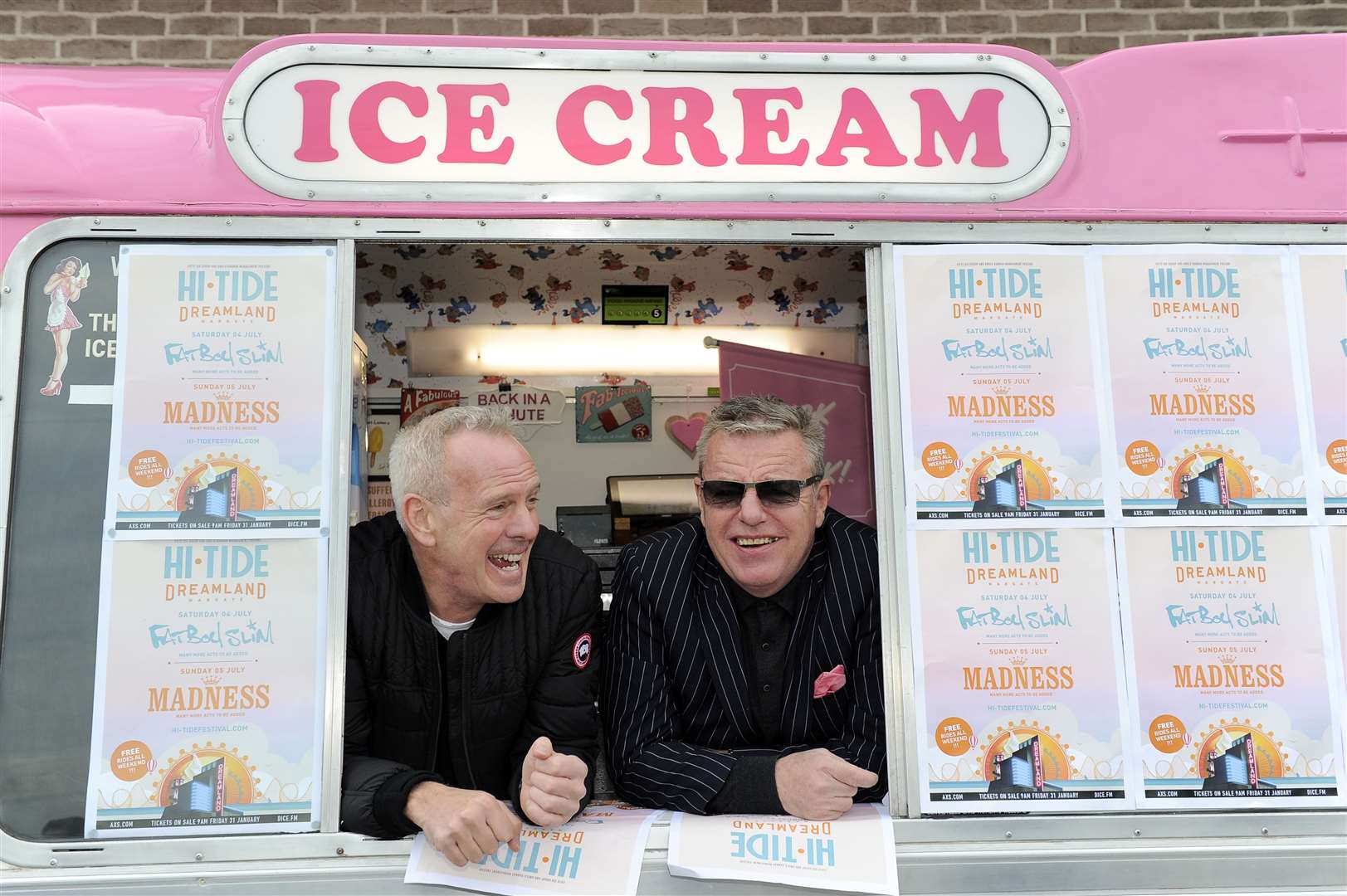 Hi-Tide launch at Dreamland with Norman Cook (aka Fatboy Slim) and Madness front man Suggs Picture: Matt Kent