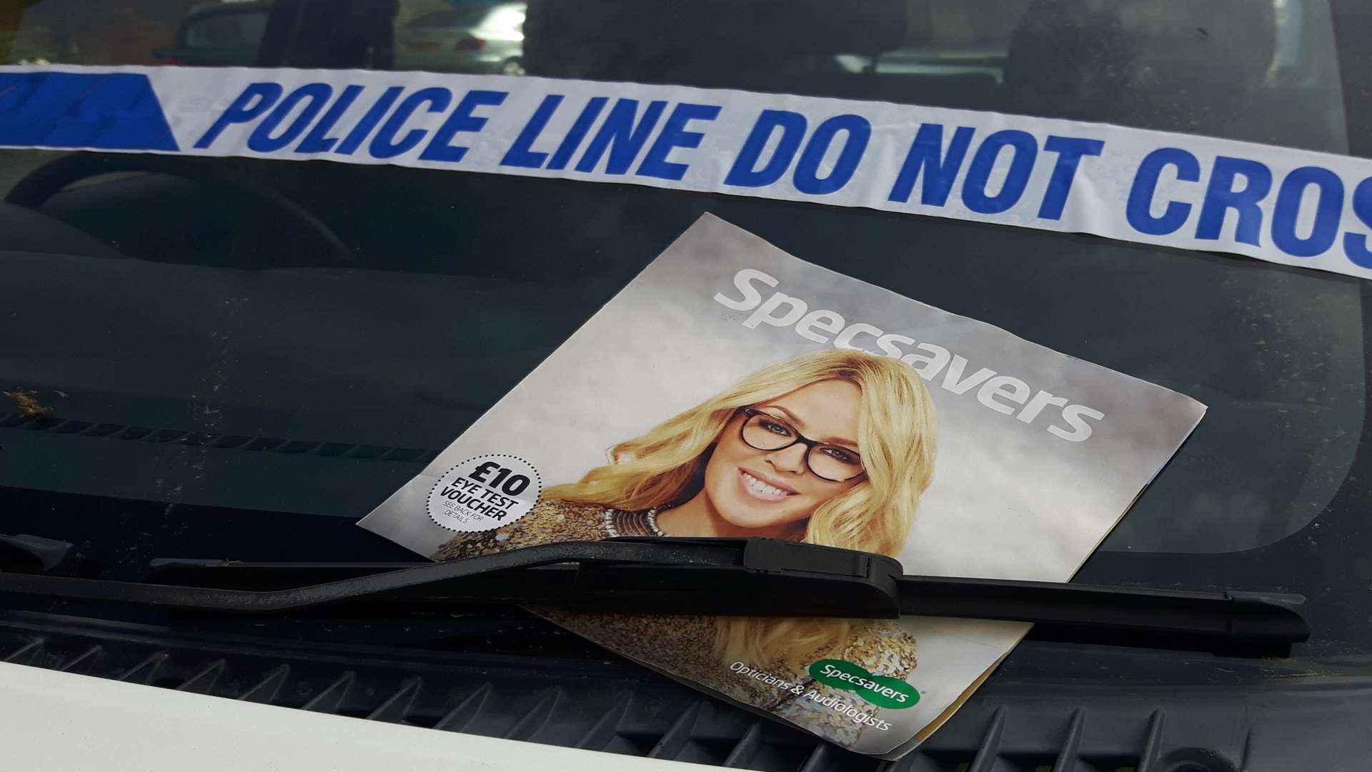 A Specsavers' brochure was placed under the windscreen wipers of the Daihatsu left in Dover Street.
