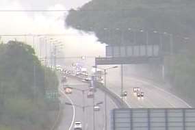 The scene of the fire on the A2