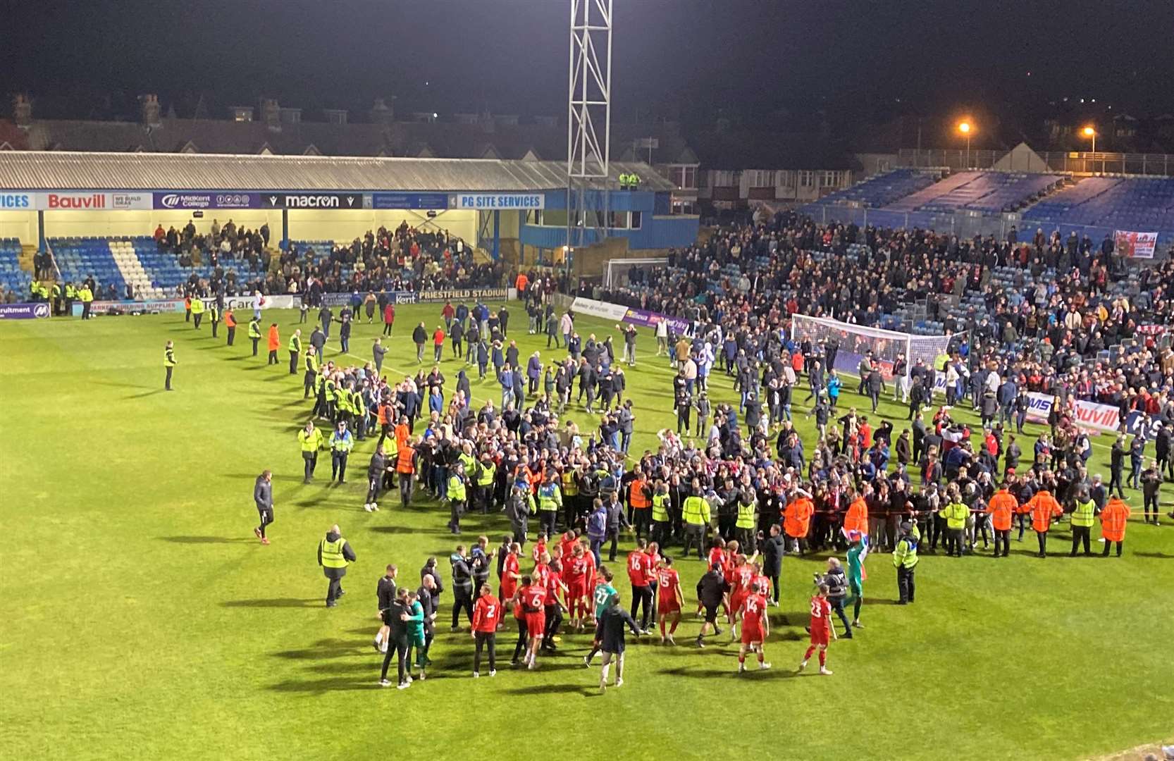Leyton Orient fans invaded the pitch at the end of Tuesday night’s game