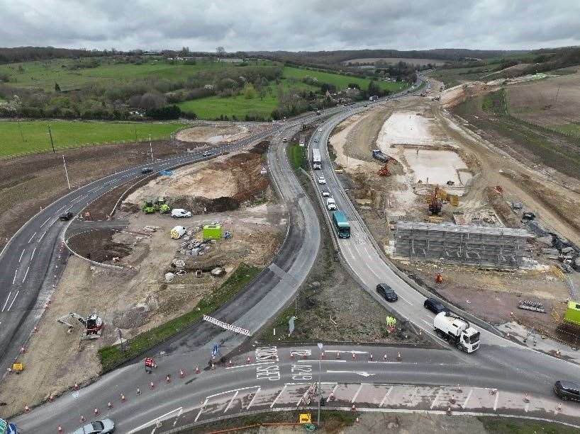 How the Stockbury flyover project was looking last month. Picture: National Highways
