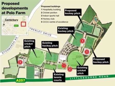 Proposed plans to extend facilities at Polo Farm Sports Club, Canterbury