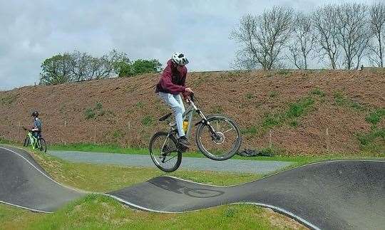 An example of a cycling pump track