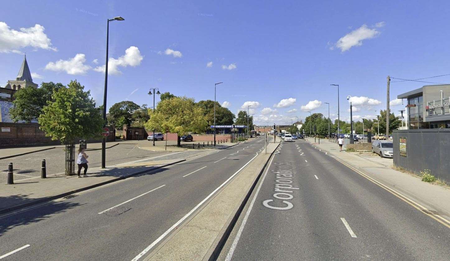 A woman has been taken to hospital after a three vehicle collision. Picture: Google Maps
