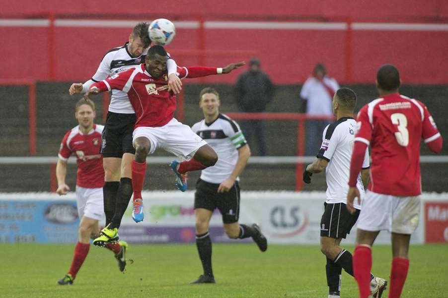 Action from Ebbsfleet's defeat to Bromley in January Picture: Andy Payton