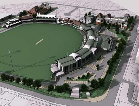 A computer-generated image of the St Lawrence cricket ground redevelopment