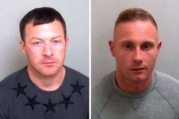 Tony Turner, left, and Karl Lawrence, right, who is from Walderslade have been jailed following an armed robbery attempt at a Tesco in Clacton, Essex. Picture: Essex Police