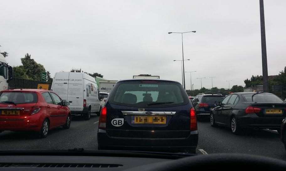 Traffic backed up on both sides of the Dartford Crossing. Picture: @Shivasapra