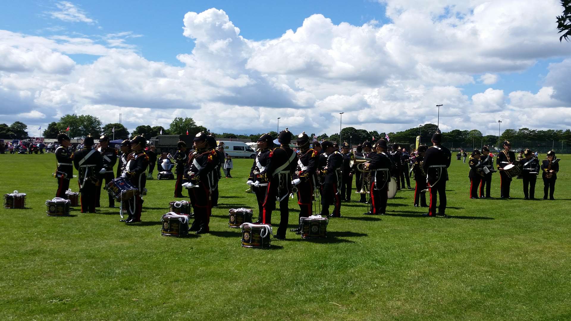 The Band of the Royal Logistic Corps prepare for the parade