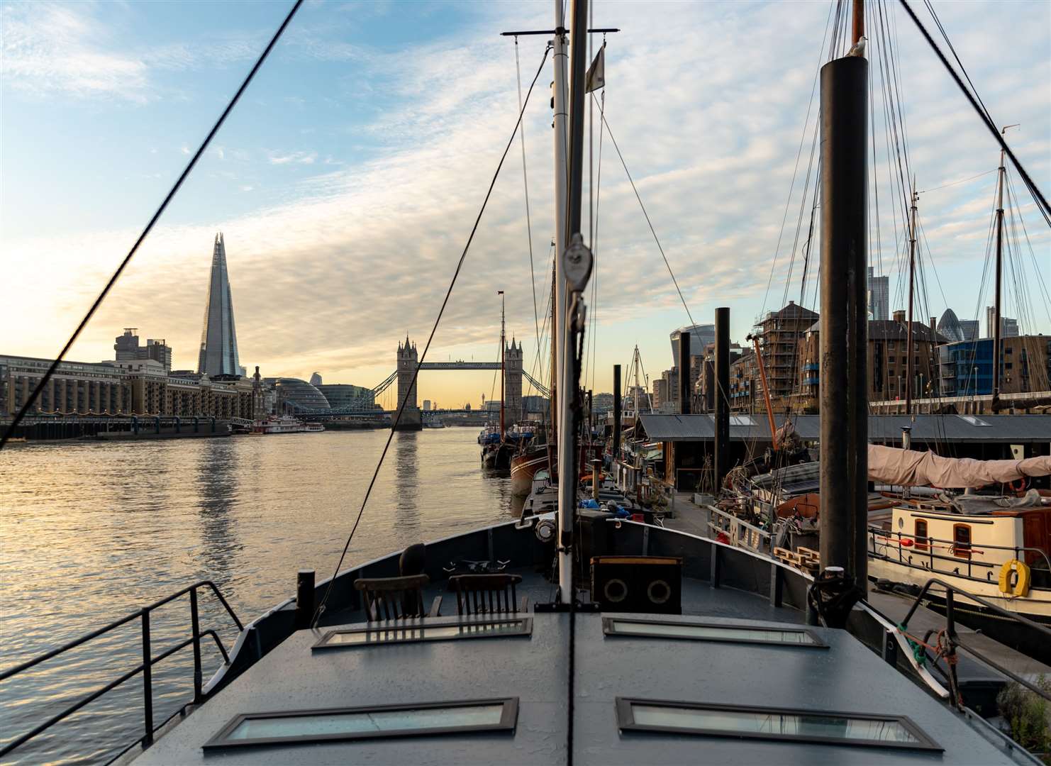 Rock is moored on the River Thames in London. Picture: Unique Property Company