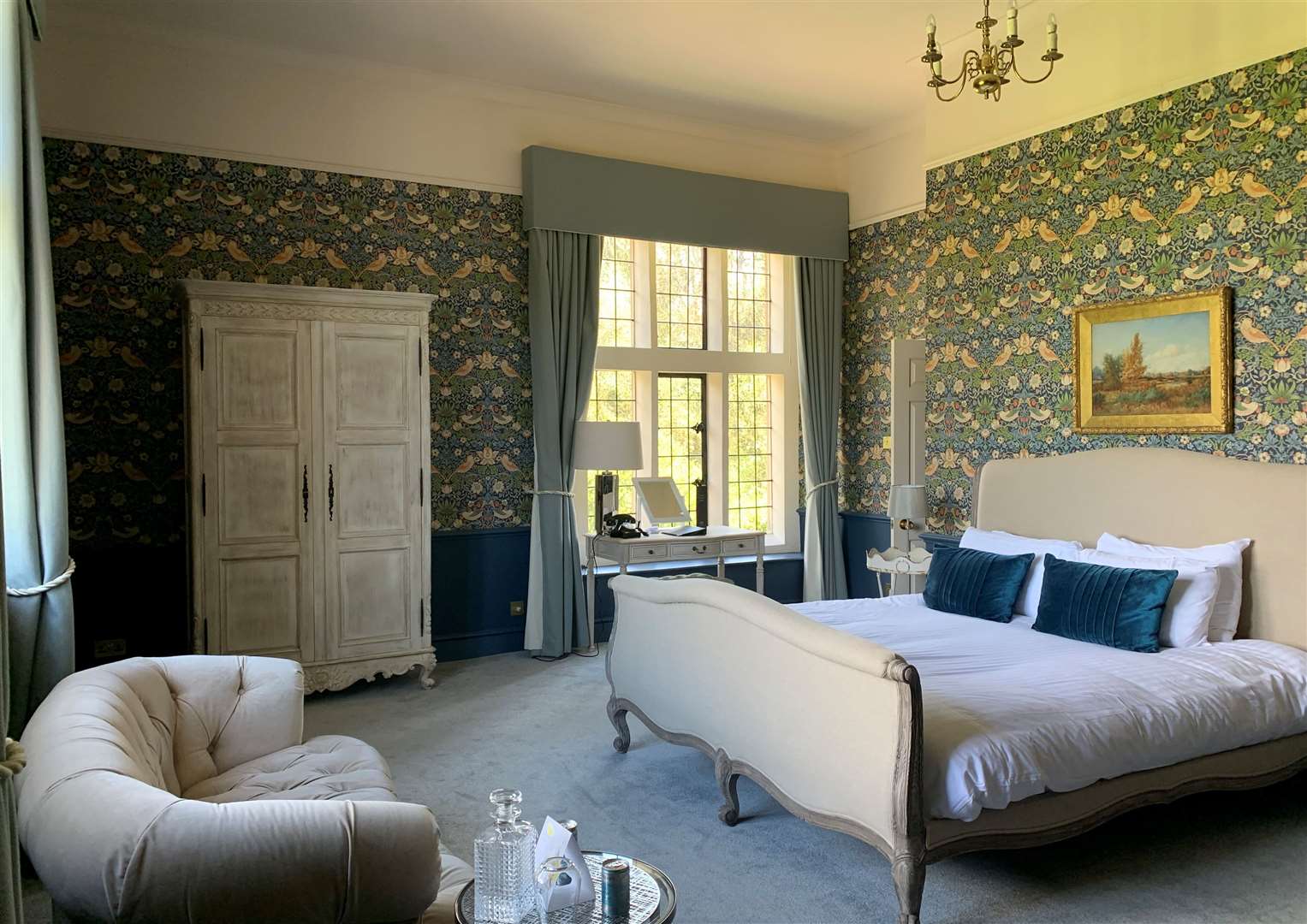 One of the rooms at Broome Park Hotel in Barham, near Canterbury