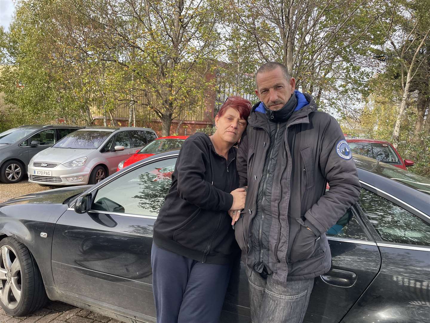 The couple were living in their car at the start of November