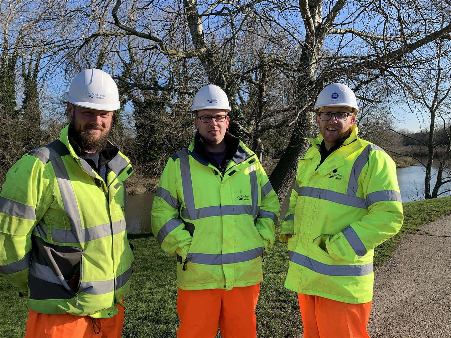 Operational project manager Andy Morris, construction project manager Jon Yates and operational area manager Jean-Paul Collet are leading the repairs