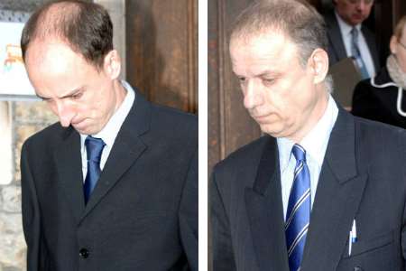 PCs Neil Bowdery, left, and Maurice Leigh at Maidstone Crown Court over the death of Colin Holt. Pictures: Mike Gunnill