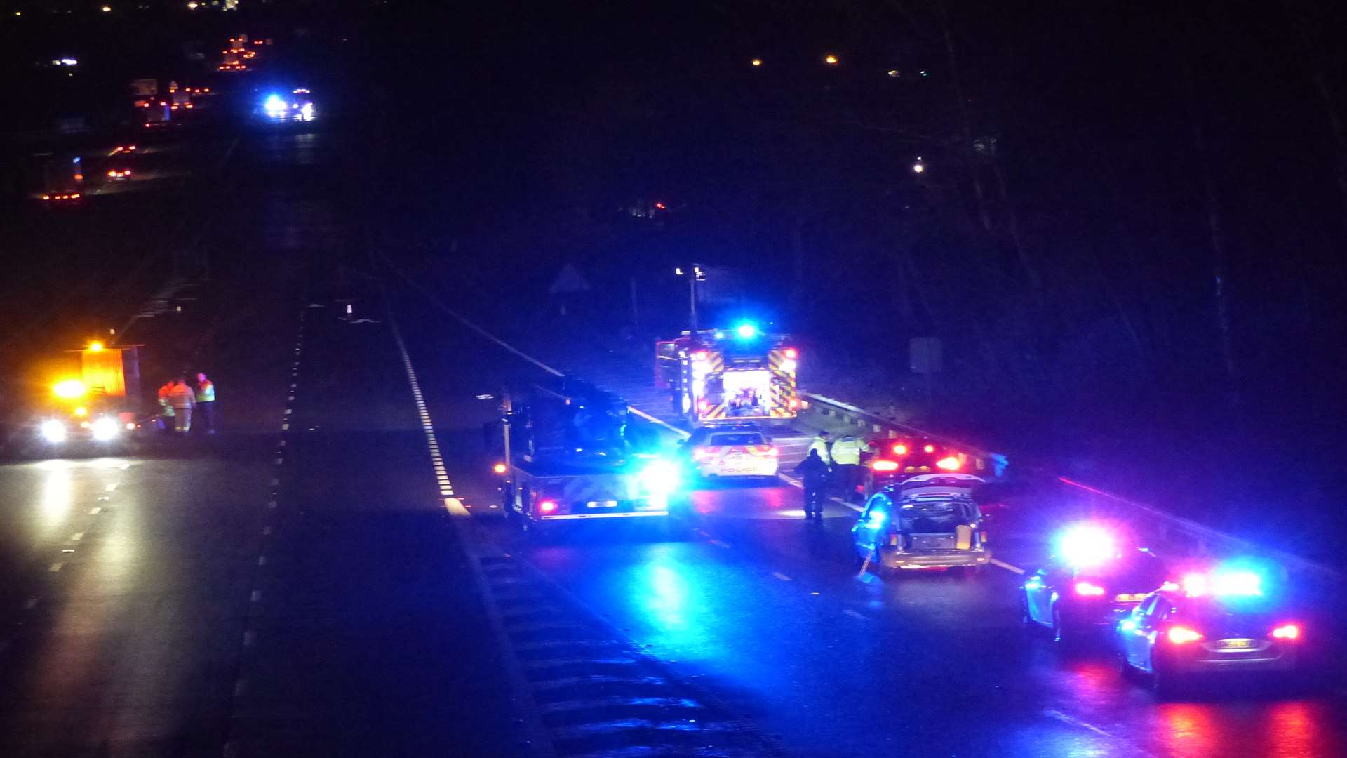 The motorway was closed overnight. Picture: Andy Clark