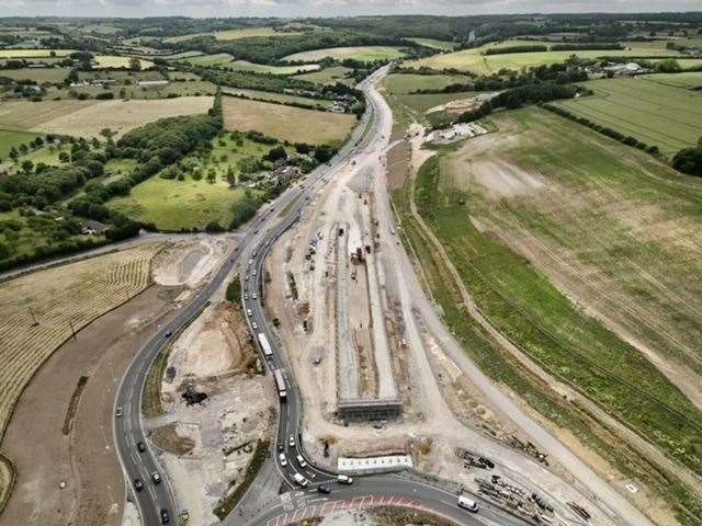 The new link from the Sheppey-bound A249 to the coastbound M2 is taking shape. Picture: Philip Drew