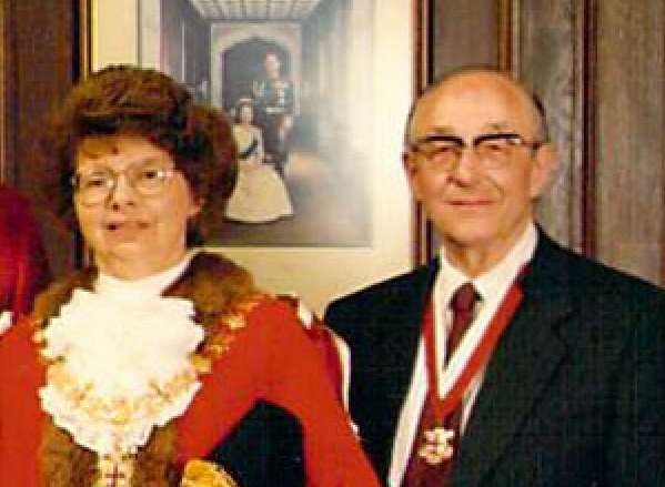 Mayor's escort Gordon Clark with wife Sheila when she was mayor of Gillingham