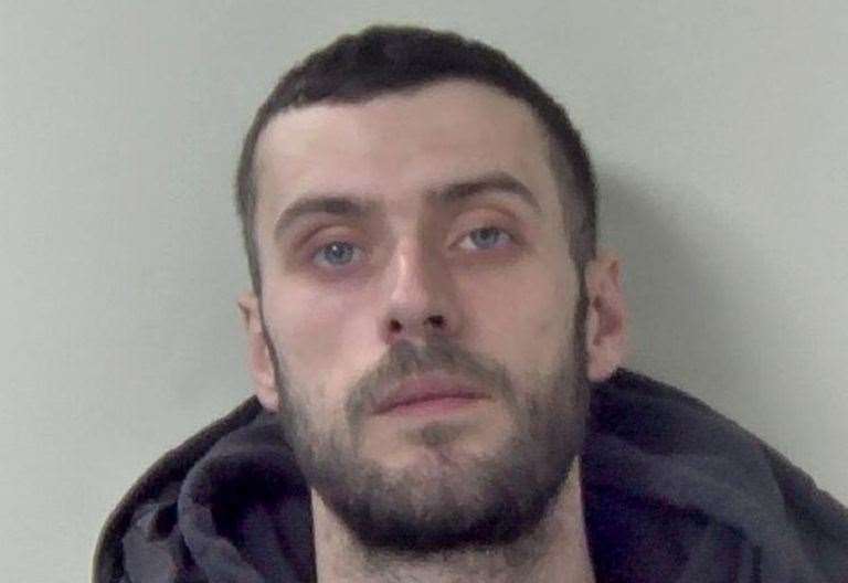 Alfie Ball, 24, of Cheriton Road, Folkestone, was jailed for two years and three months: Kent Police