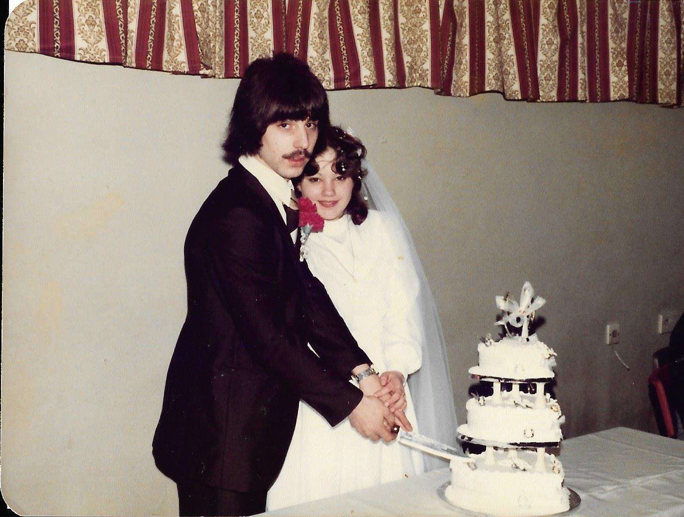 Andrew and Paula Meade on their wedding day