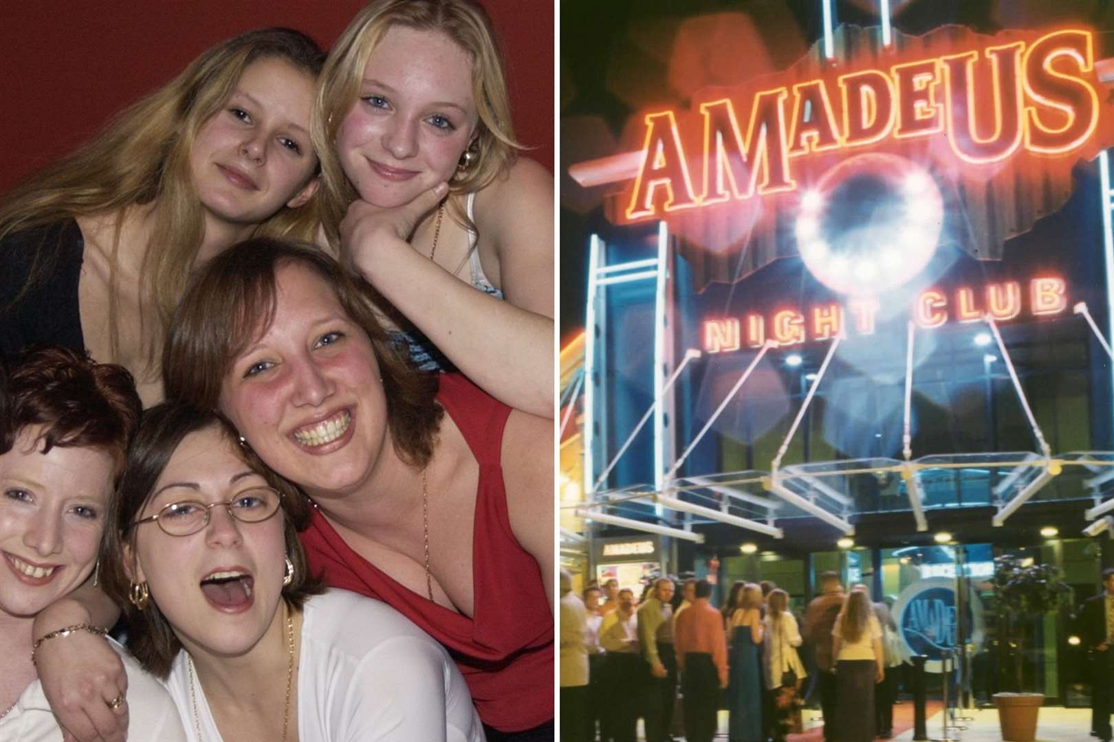 Revellers at Source of Sound in Tonbridge and outside Amadeus in Strood