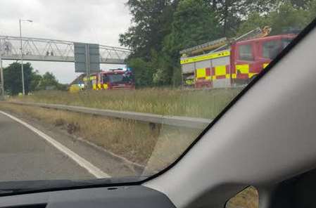Fire engines at the scene of the accident