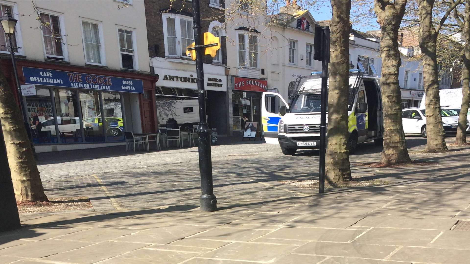 A window of The Gorge cafe was damaged. Picture: Evie Dryden