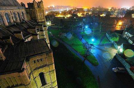 An urban explorer scales Canterbury Cathedral and posts pictures on his blog