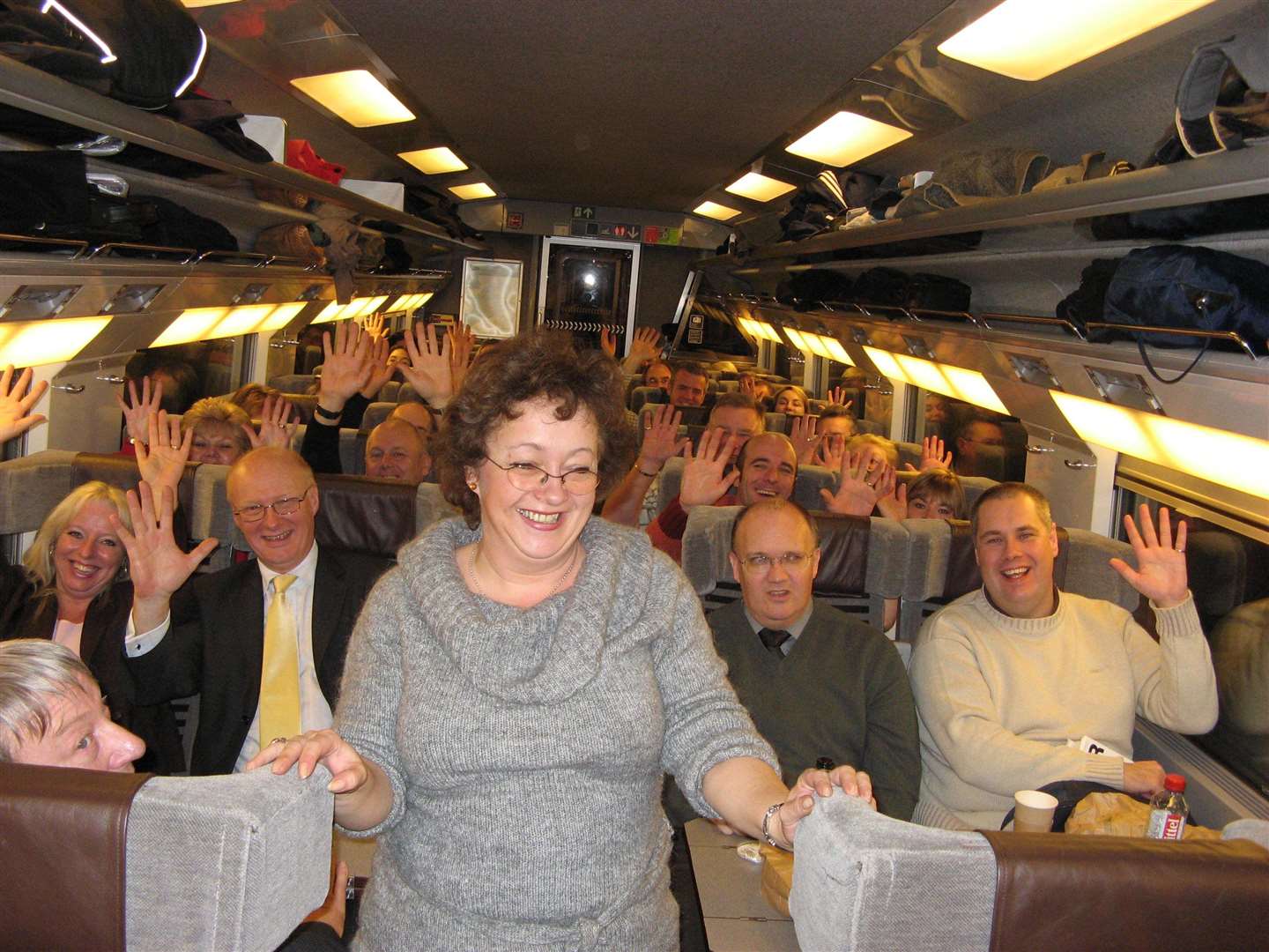 Tracey Manley, chief executive, with Kent Thames Gateway Chamber of Commerce members travel on the first Eurostar train to leave Ebbsfleet International Station to Paris