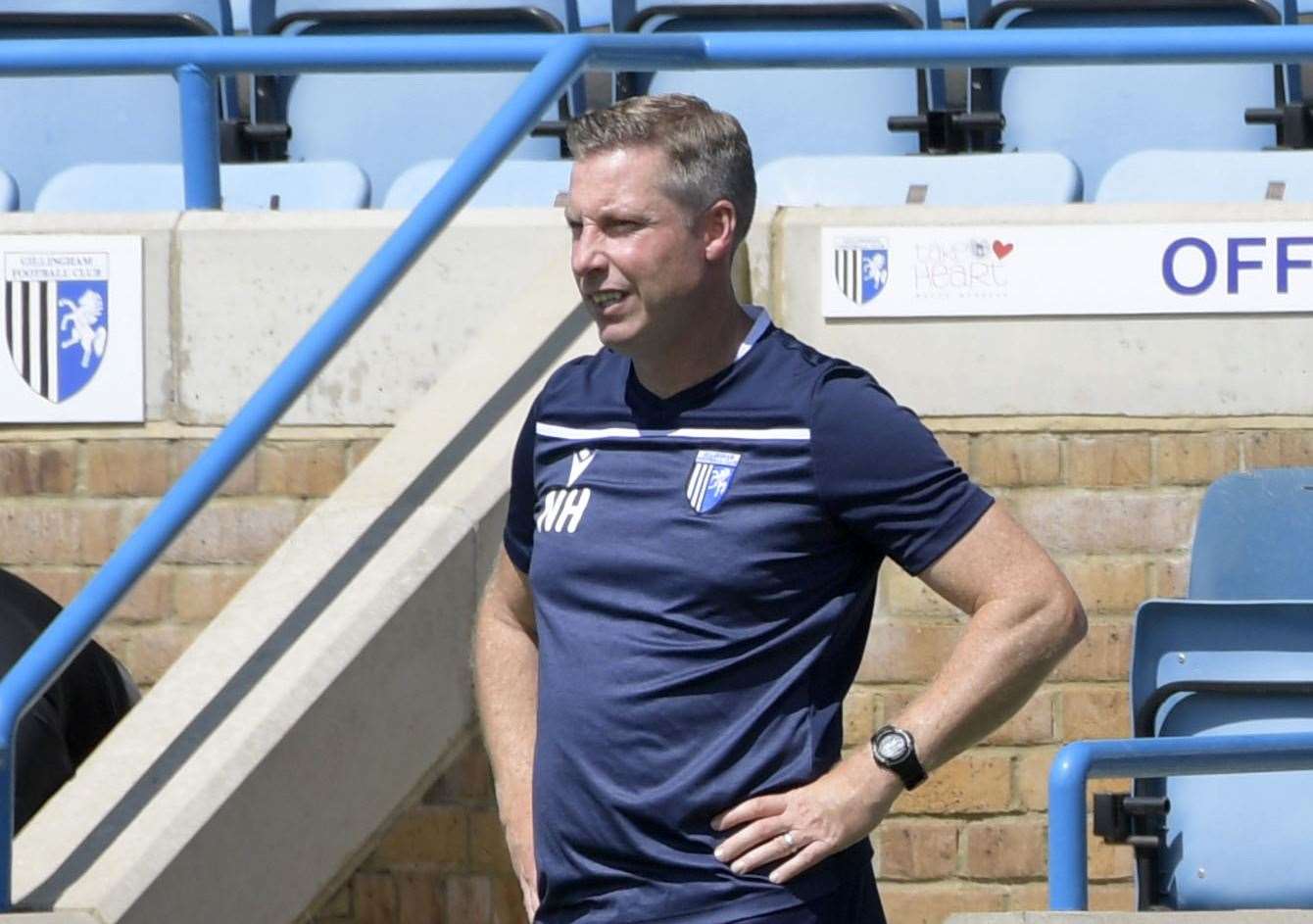 Gillingham manager Neil Harris was pleased with his side's performance against Crystal Palace Picture: Barry Goodwin