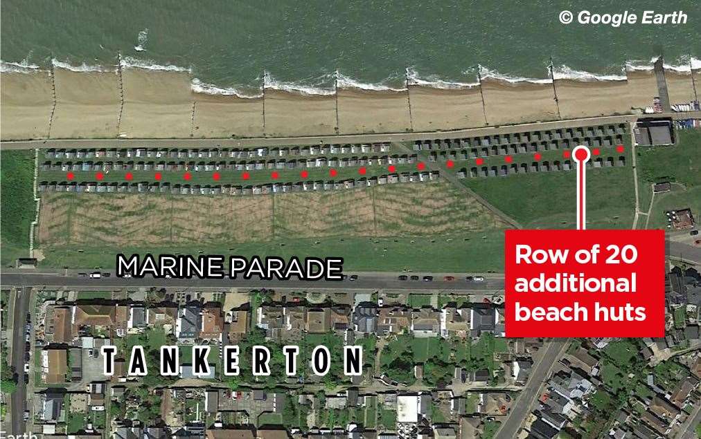 Where the Tankerton huts would be erected