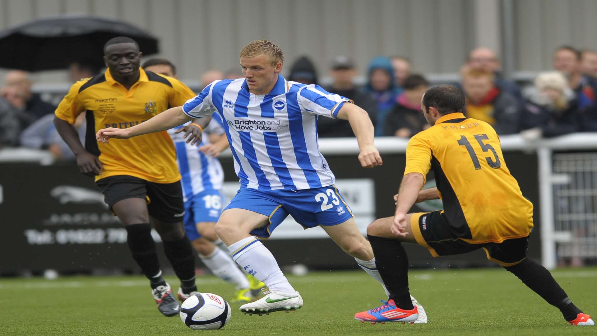Maidstone meet Brighton in the opening game at the Gallagher Picture: Ady Kerry