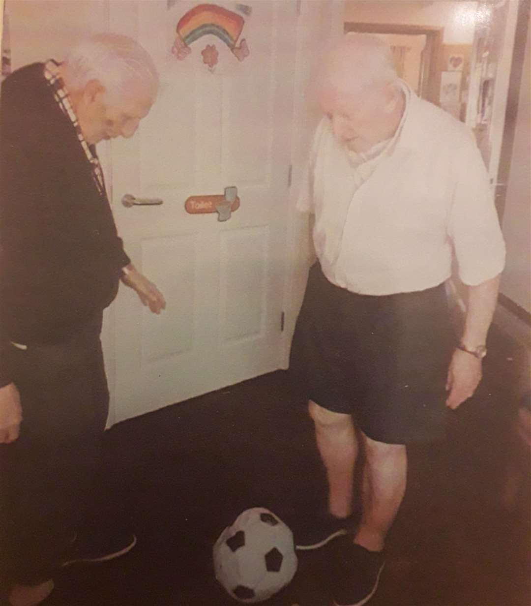 Don Townsend and Les Riggs were on rival teams during a 1963 match between Crewe and Crystal Palace. They ended up in the same dementia home, Maurice House in Broadstairs where they had a kick about, 57 years later.