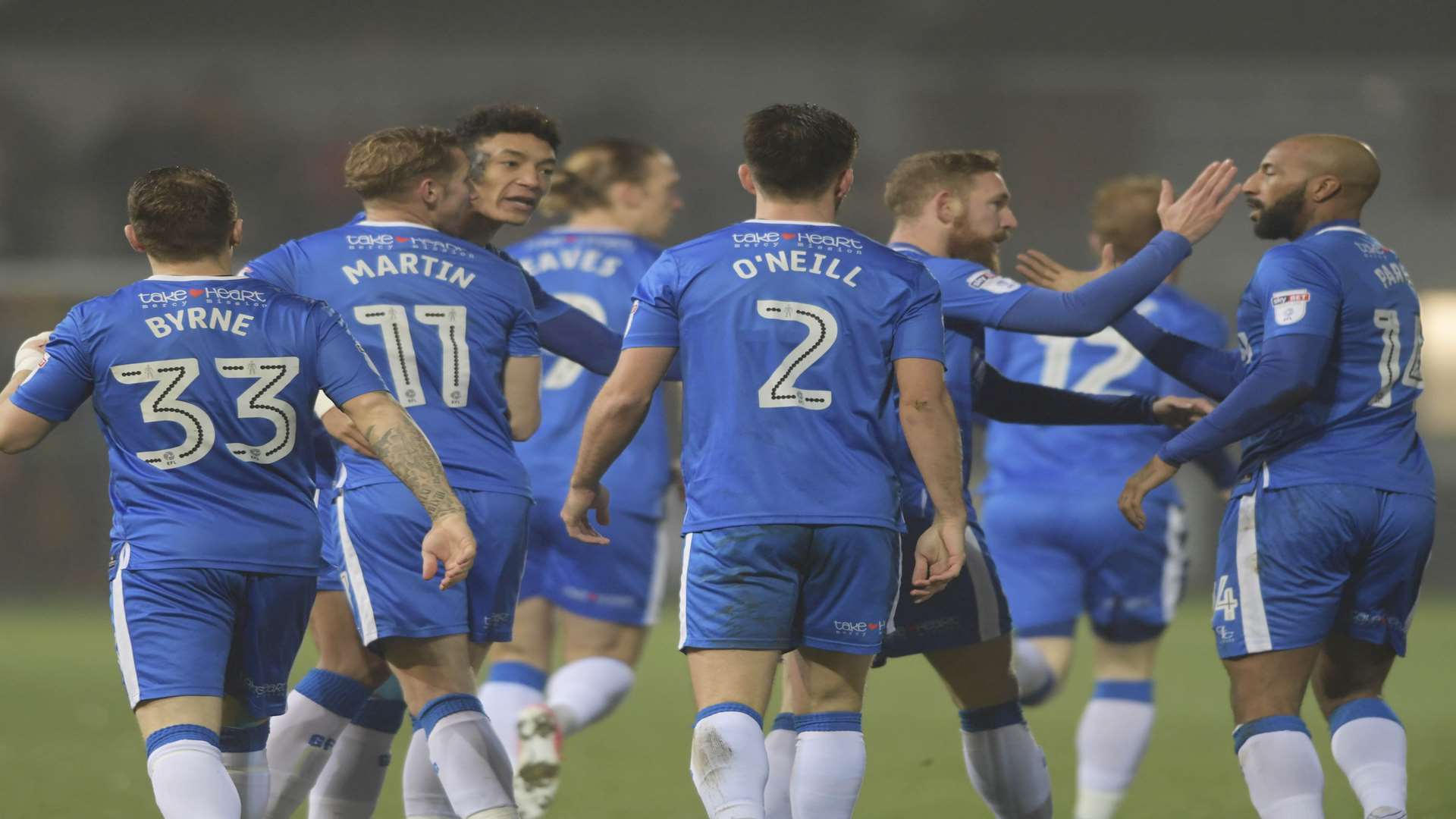 Gillingham celebrate an opening goal on Friday night Picture: Barry Goodwin