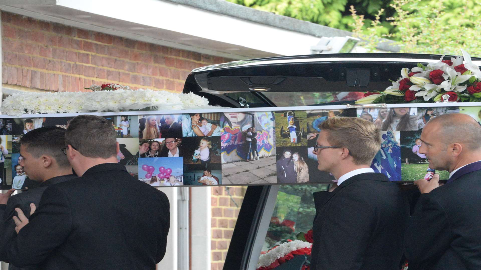 Taiyah's coffin was covered in photographs