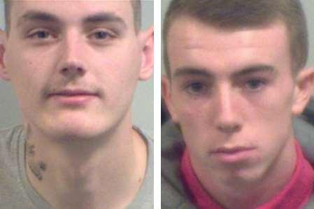Daniel Honey, 20, from Addington, and 18-year-old Keiron Nolan, from Maidstone, were jailed for firing airguns on the M20