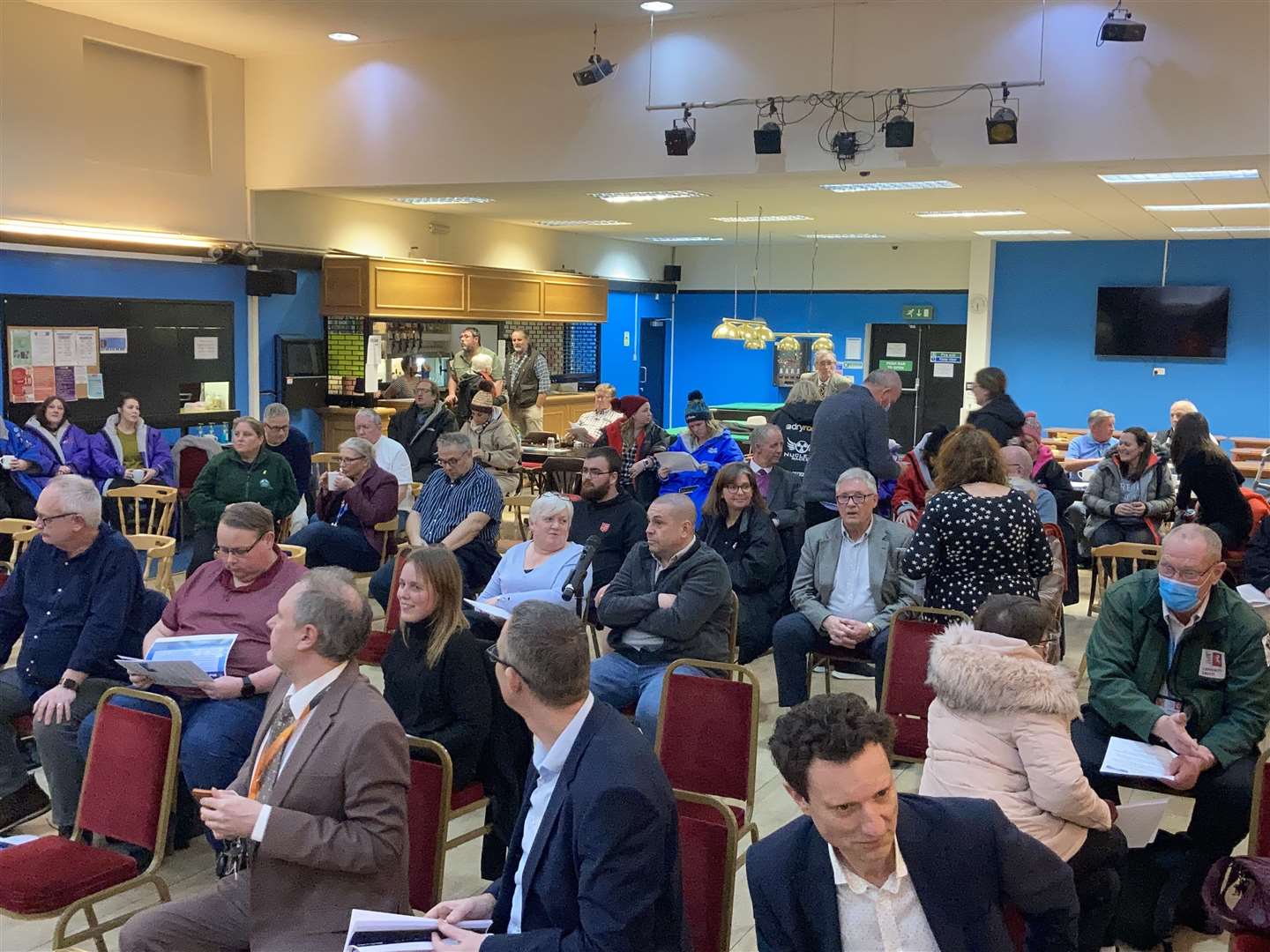 The audience at Sheerness East WMC for the extraordinary meeting of the Sheppey Area Committee