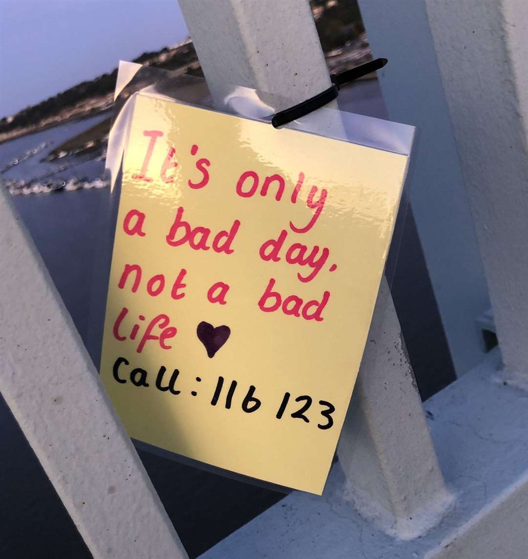 The notes have been left on the bridge. Credit: Lacey Fuller