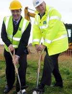 Cllr Sandy Ezekiel (left) and Cllr Keith Ferrin at the official ground-breaking ceremony