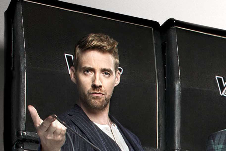 Ricky Wilson and Tom Jones in The Voice. Picture: Wall To Wall