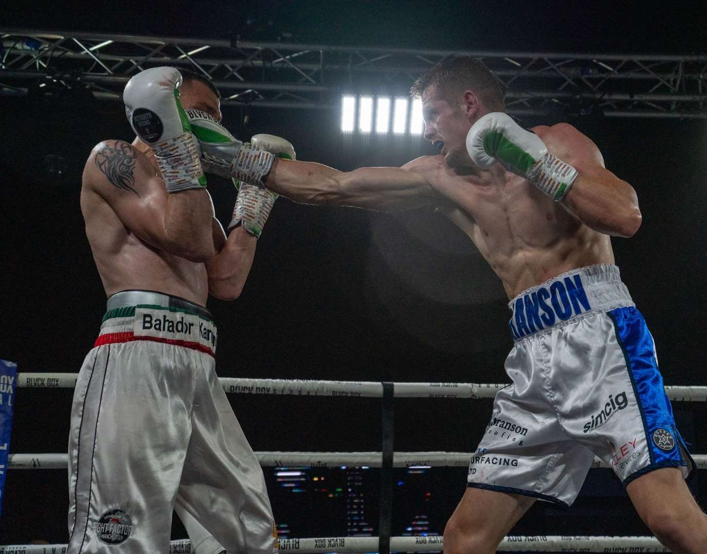 Fighter Alex Branson-Cole lands a punch. Picture: Sofia Graca