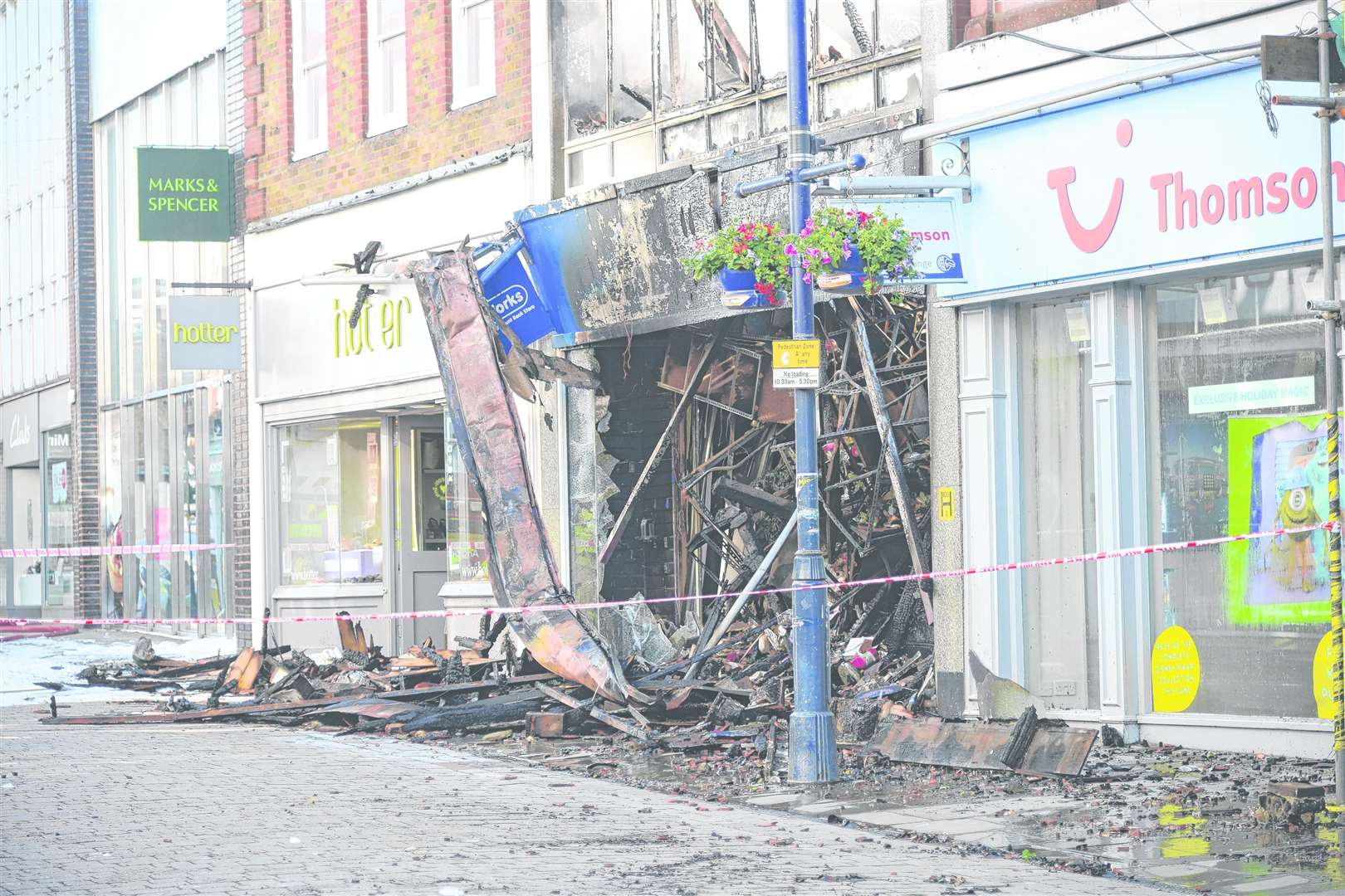 Scene of the fire in Week Street, Maidstone
