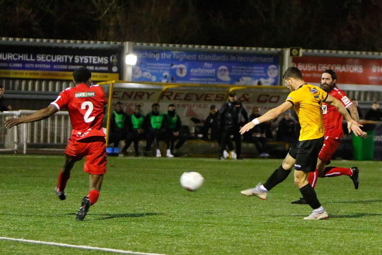 Zihni Temelci goes for goal in Maidstone's draw with Hemel Hempstead Picture: Andy Jones