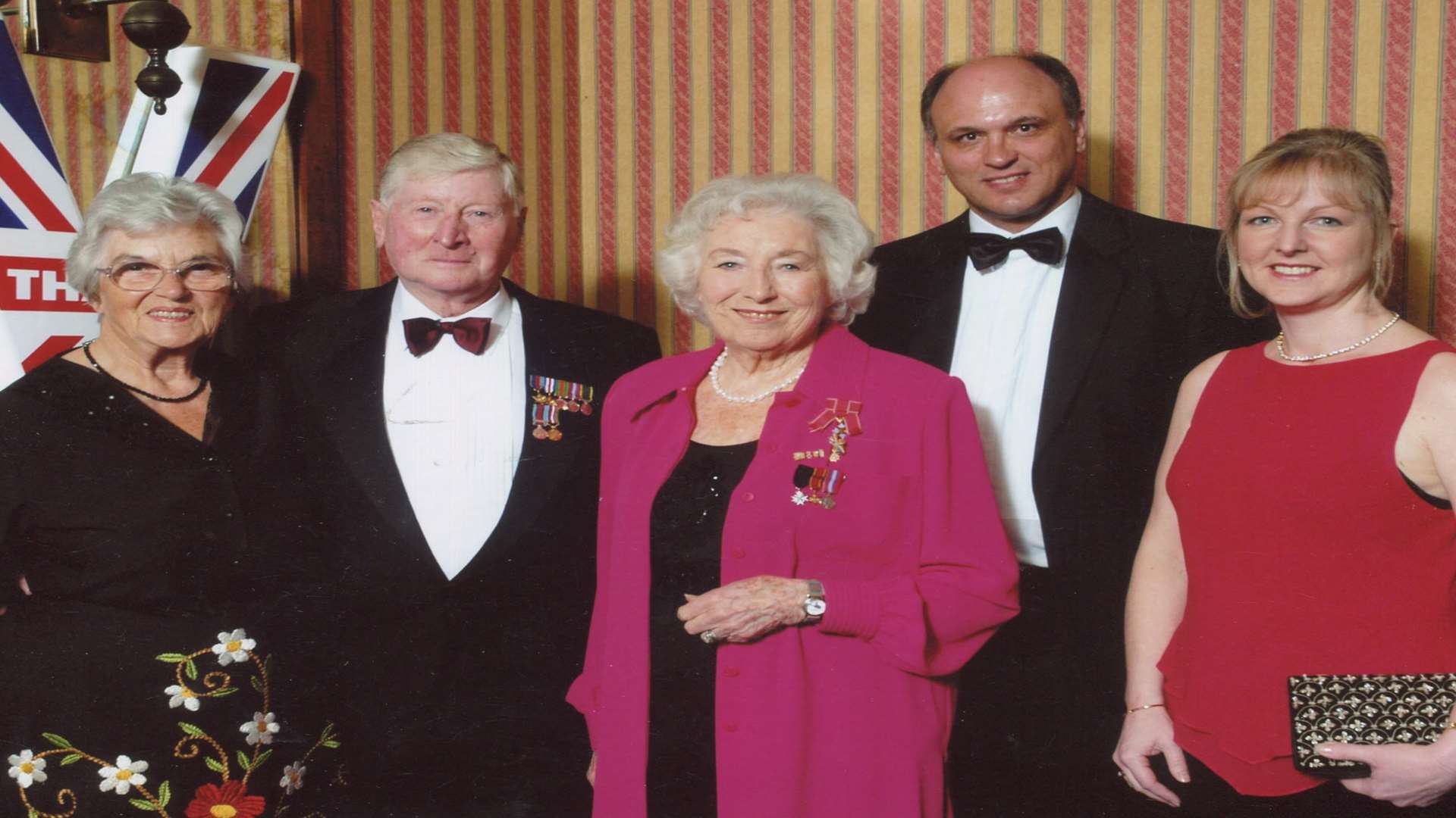 Grace and Bill Wray from Eastry (left) with Dame Vera Lynn at Royal British Legion dinner