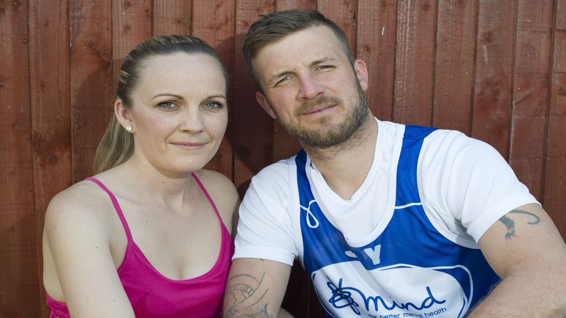 Jamie Davies, of Collis Street, Strood, had mental health issues and is running a 10k race in May for charity Mind. Pictured with his wife Lindsay.